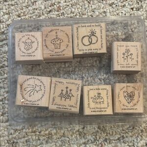 Stampin' Up! Wooden Stamp Set with Black Designs Figures of Speech